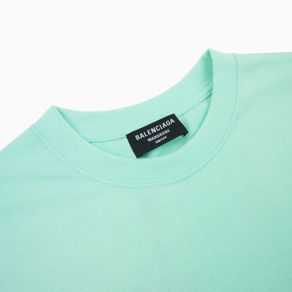 Balenciaga Logo Crewneck T Shirt Mint Green 3062
