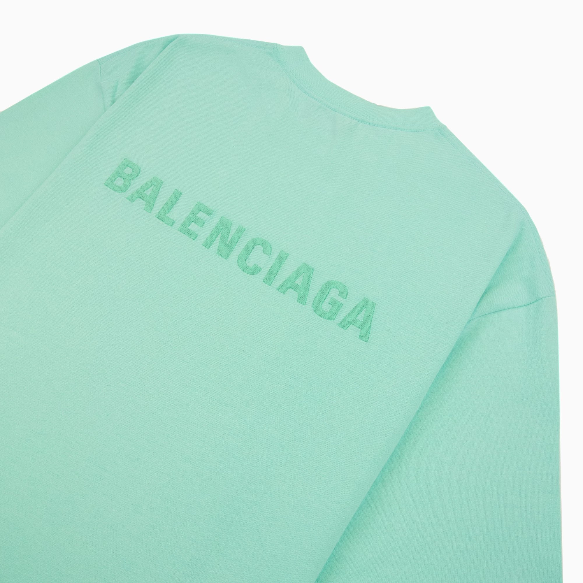 Balenciaga Logo Crewneck T Shirt Mint Green 3062
