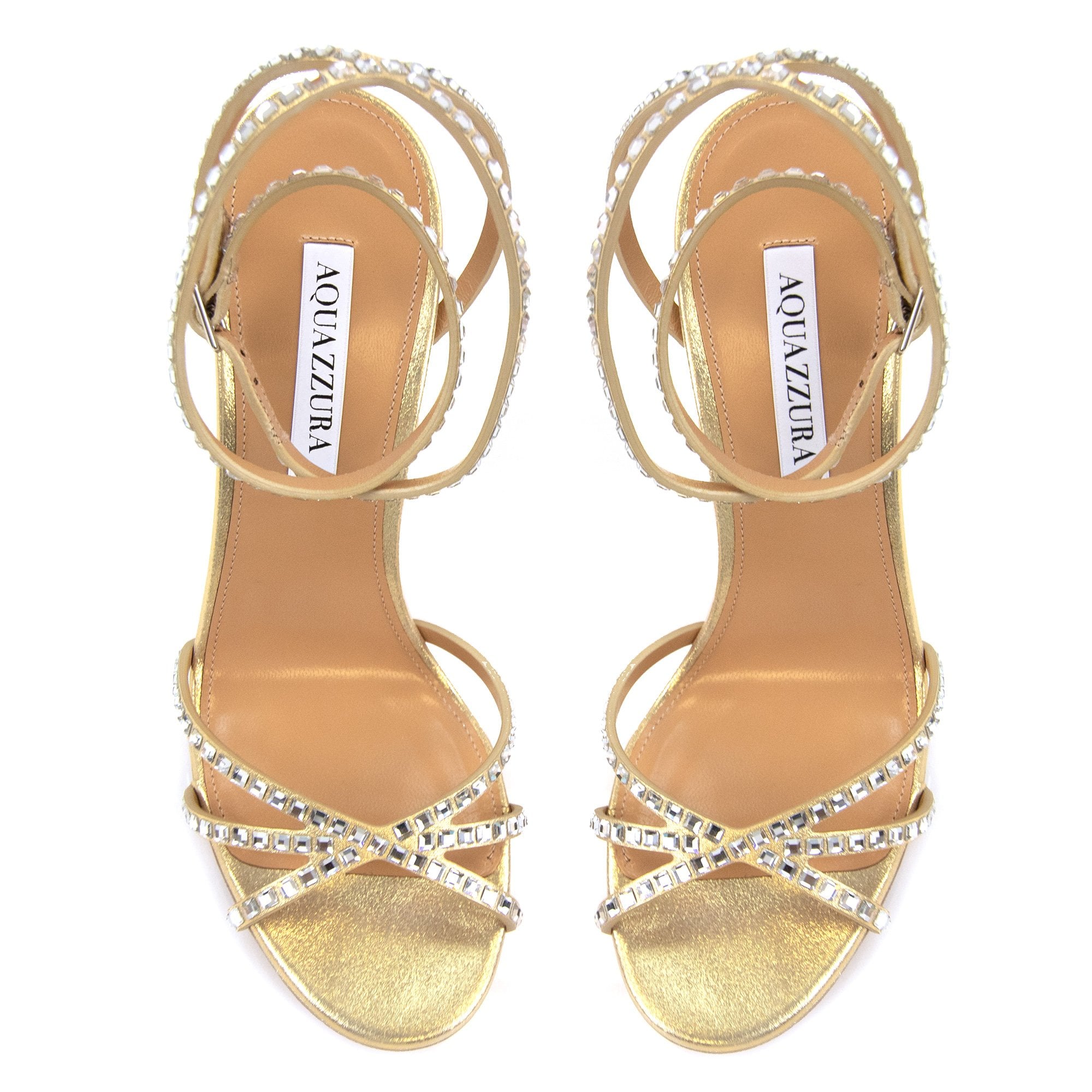 Aquazzura Last Dance Sandal 105 Platino Gold