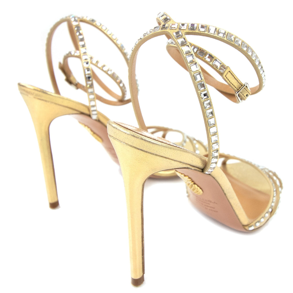 Aquazzura Last Dance Sandal 105 Platino Gold