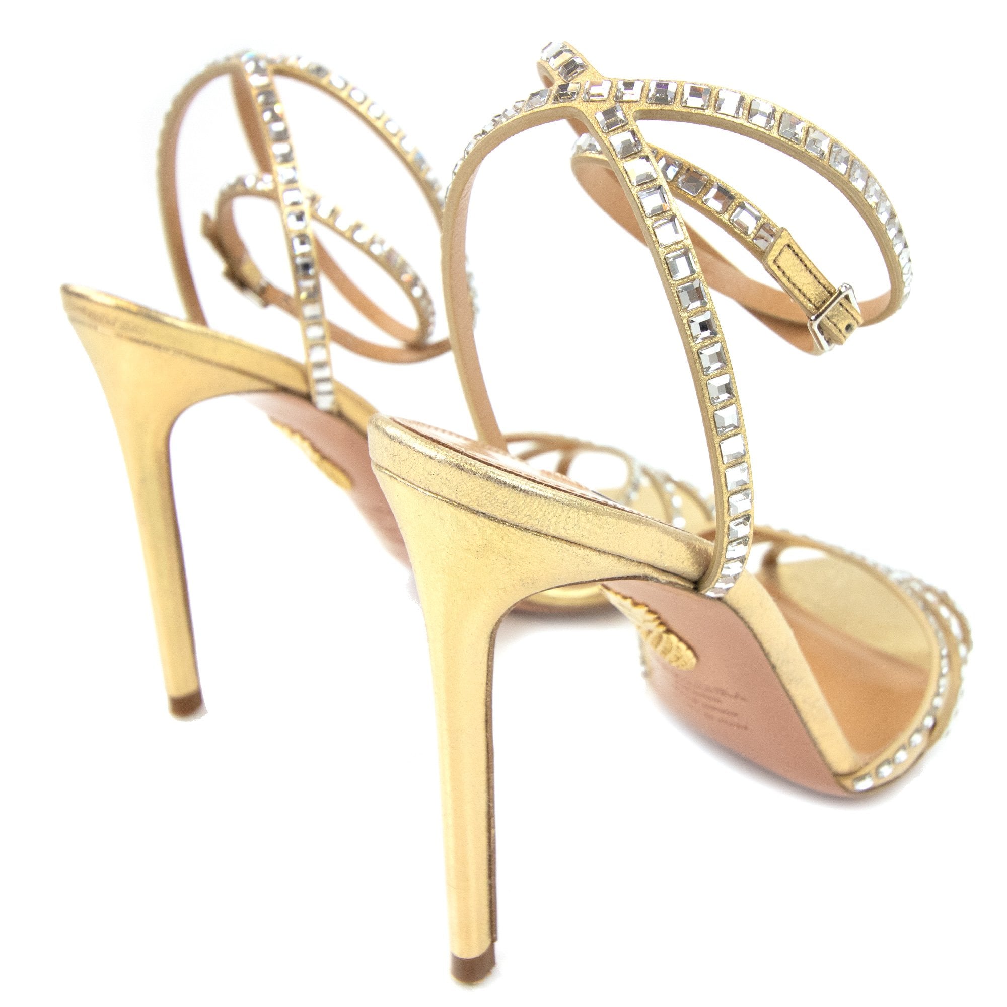 Aquazzura Last Dance Sandal 105 Platino Gold