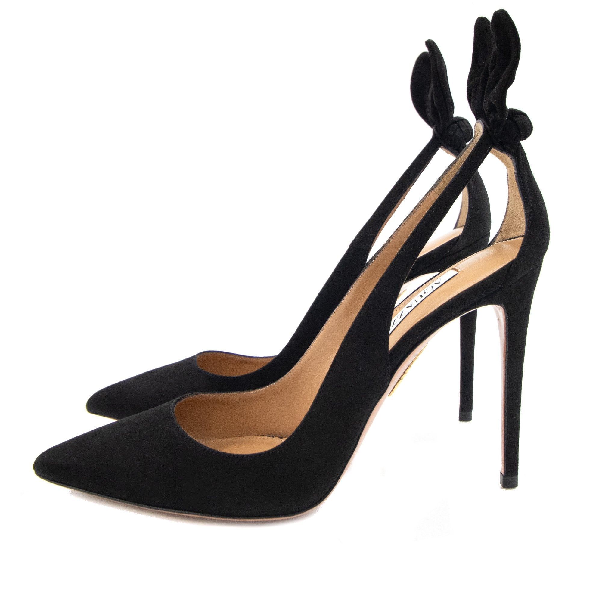 Aquazzura Bow Tie Pump Suede 105 Black