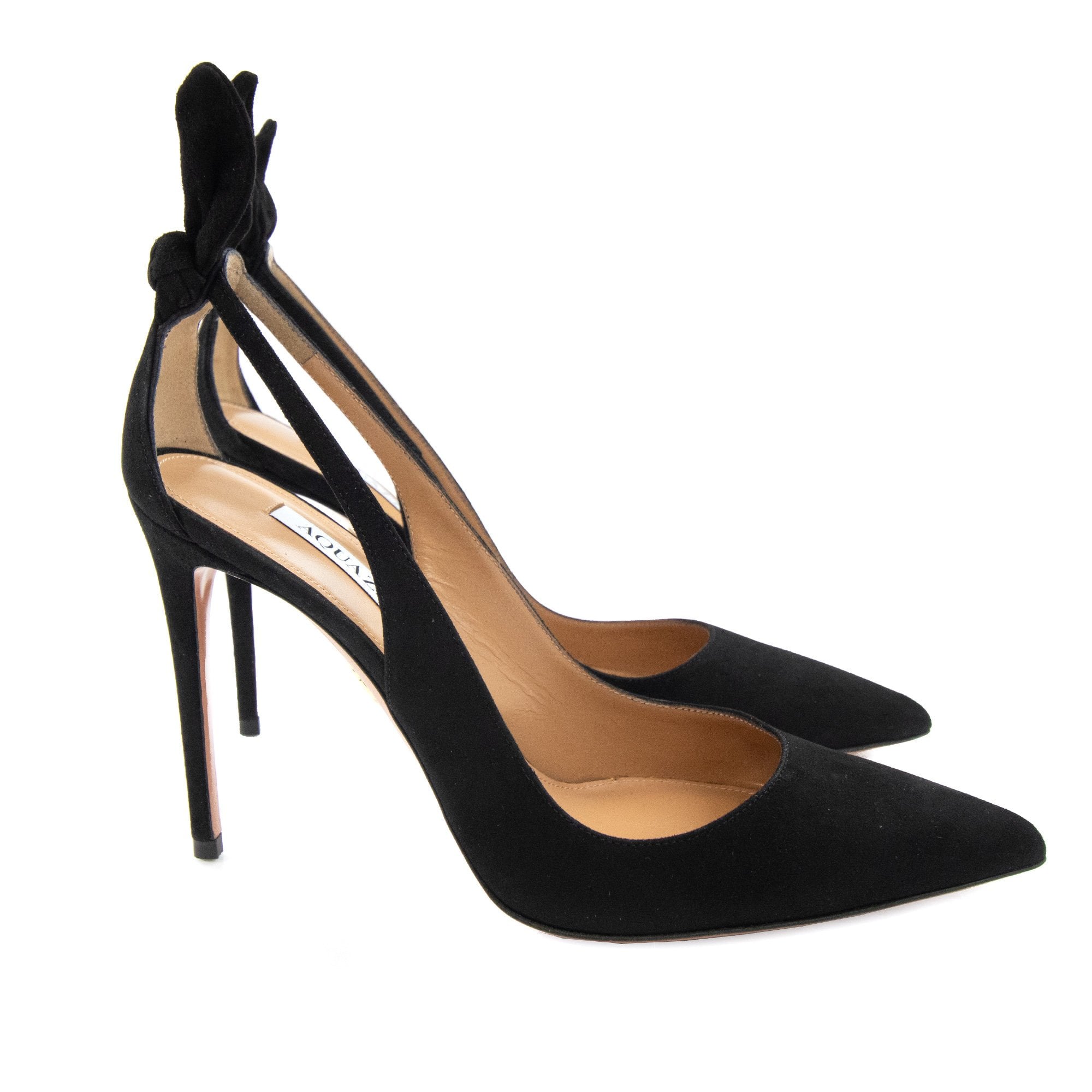 Aquazzura Bow Tie Pump Suede 105 Black