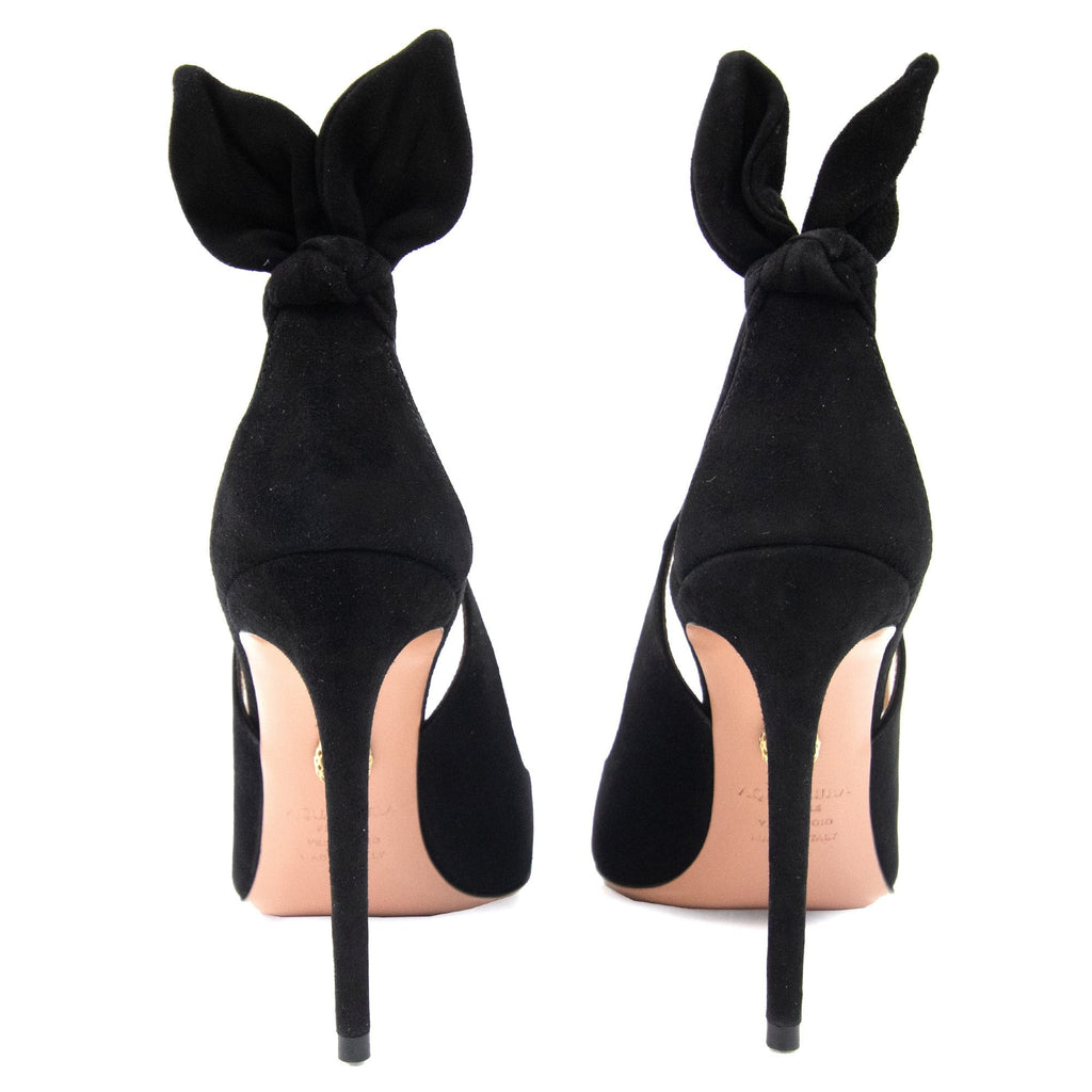 Aquazzura Bow Tie Pump Suede 105 Black