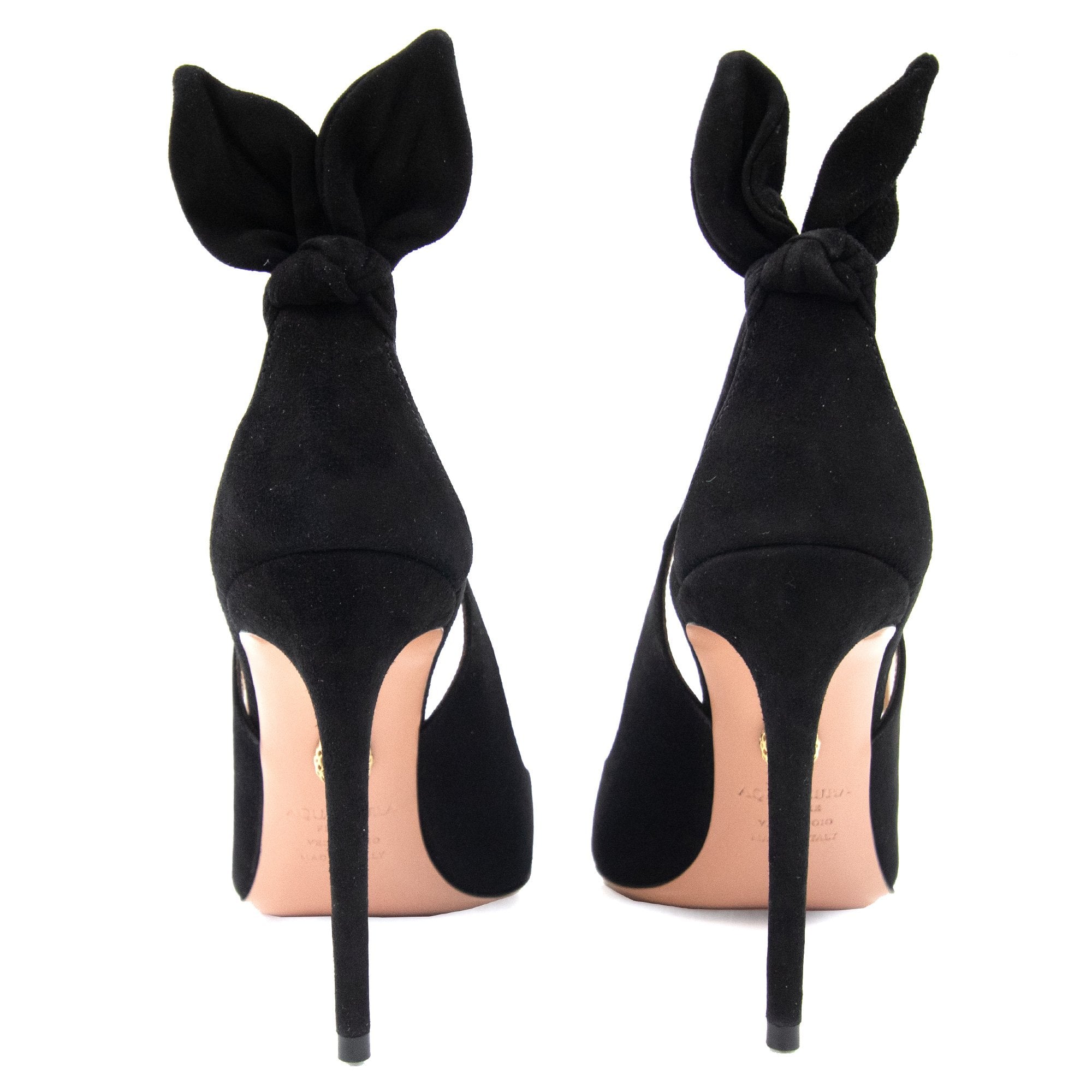 Aquazzura Bow Tie Pump Suede 105 Black