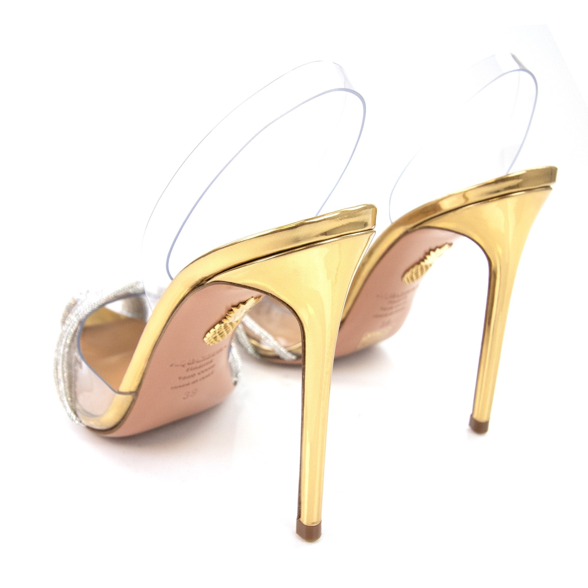 Aquazzura Gatsby Sling 105 Soft Gold