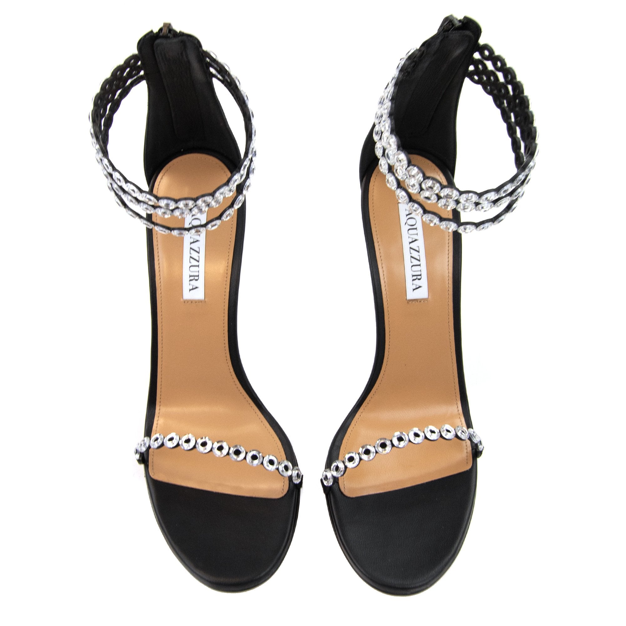 Aquazzura Forever Crystal Sandal 105 Black