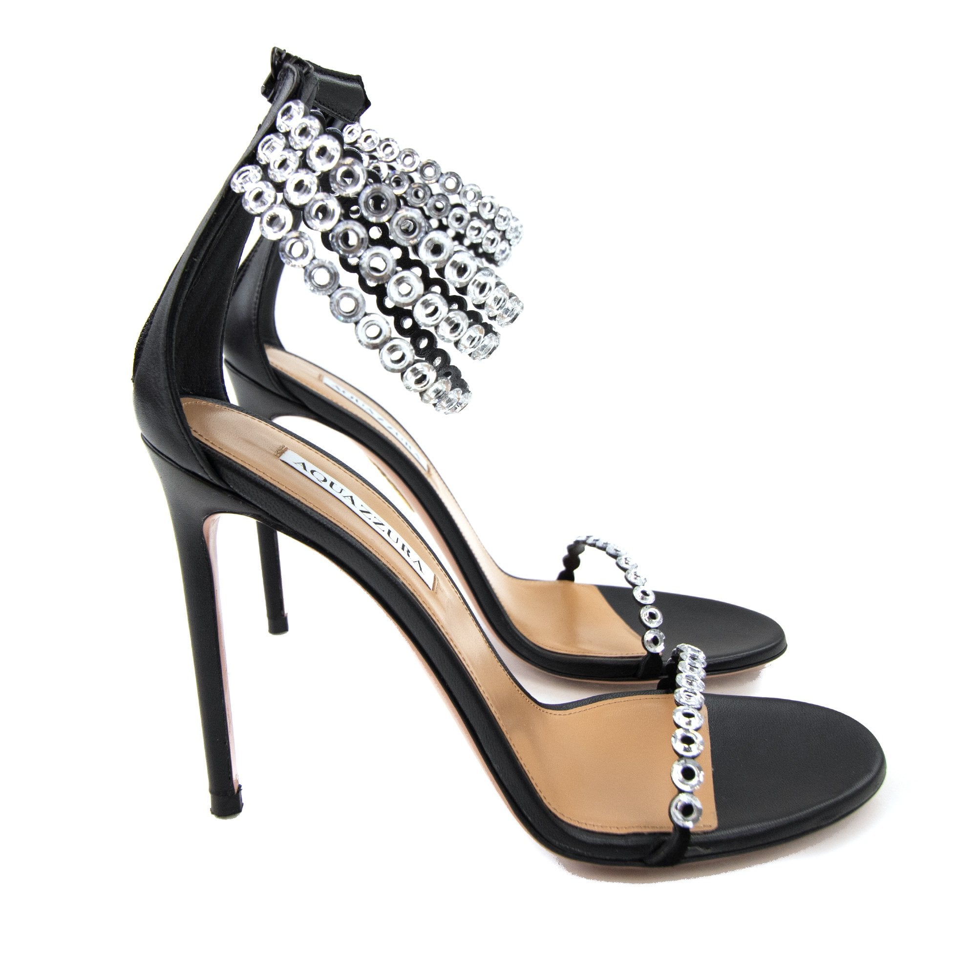 Aquazzura Forever Crystal Sandal 105 Black
