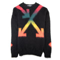 Off White Fuzzy Arrows Crewneck Sweatshirt Black Rain Bow