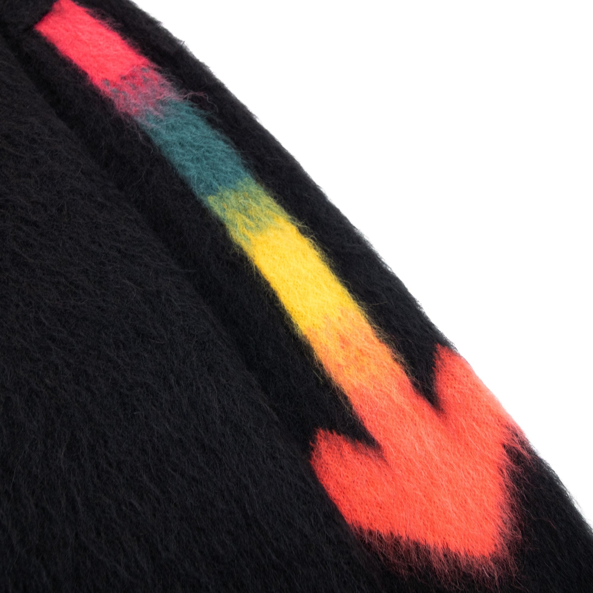 Off White Fuzzy Arrows Crewneck Sweatshirt Black Rain Bow