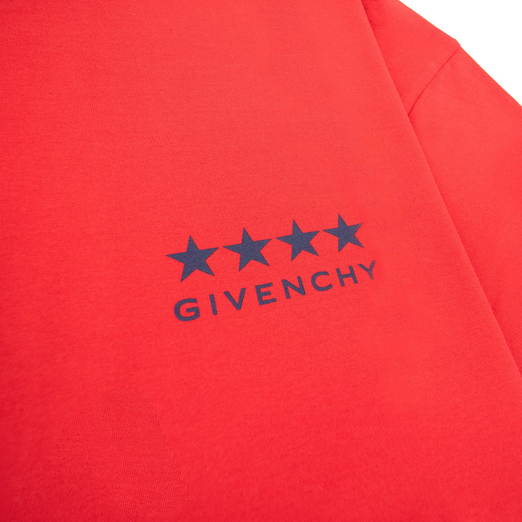 Givenchy 4g Stars Logo T Shirt Red 600