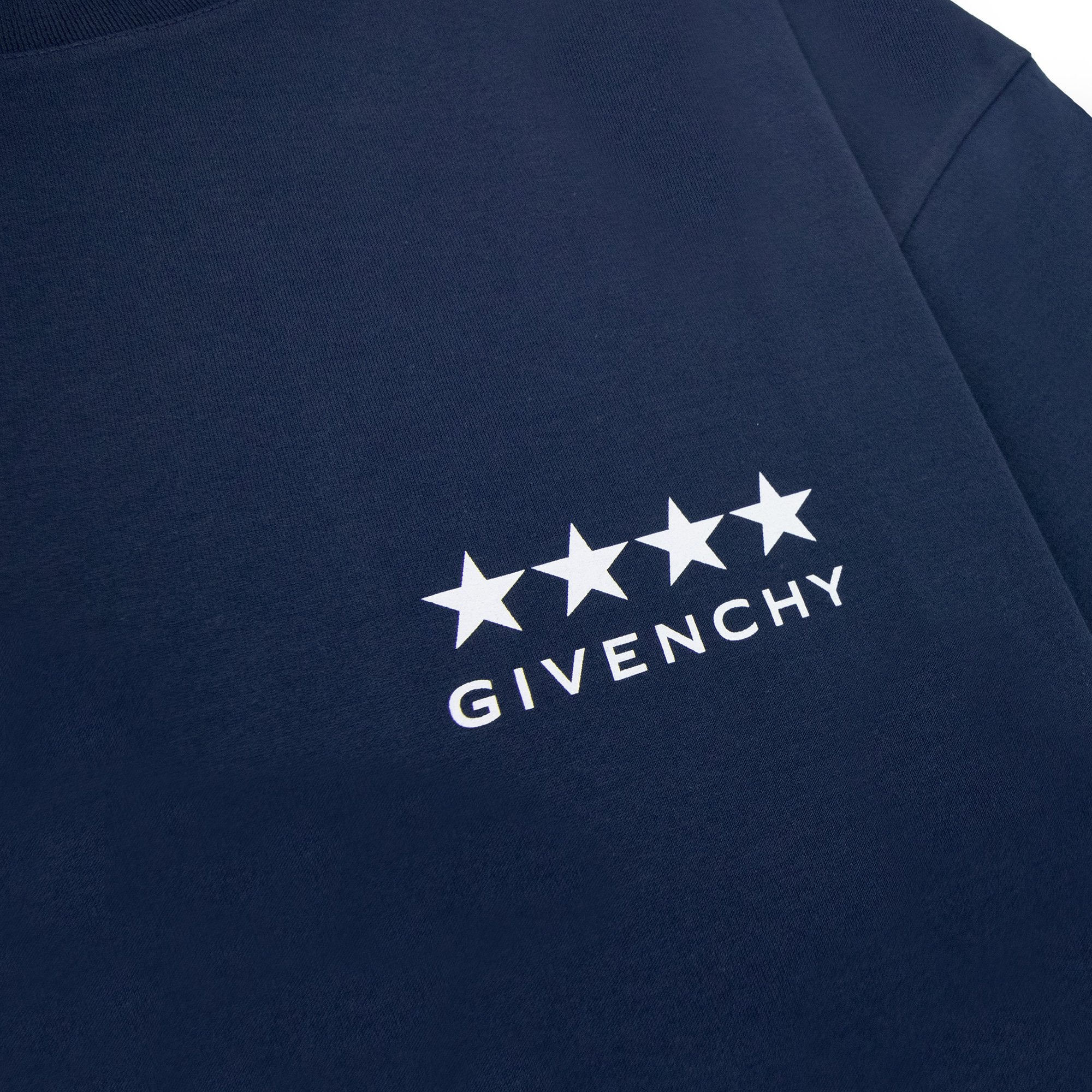 Givenchy 4g Stars Logo T Shirt Deep Blue 402