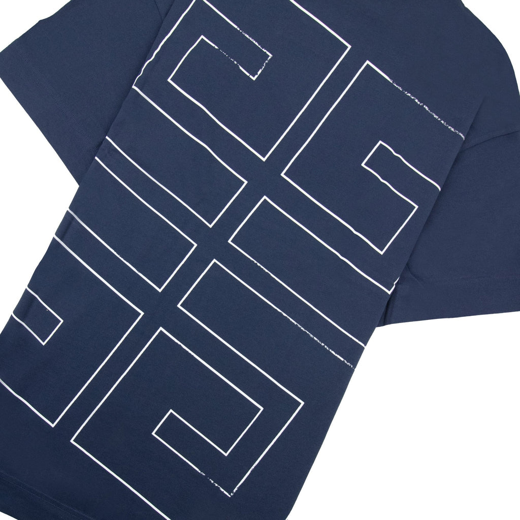 Givenchy 4g Stars Logo T Shirt Deep Blue 402