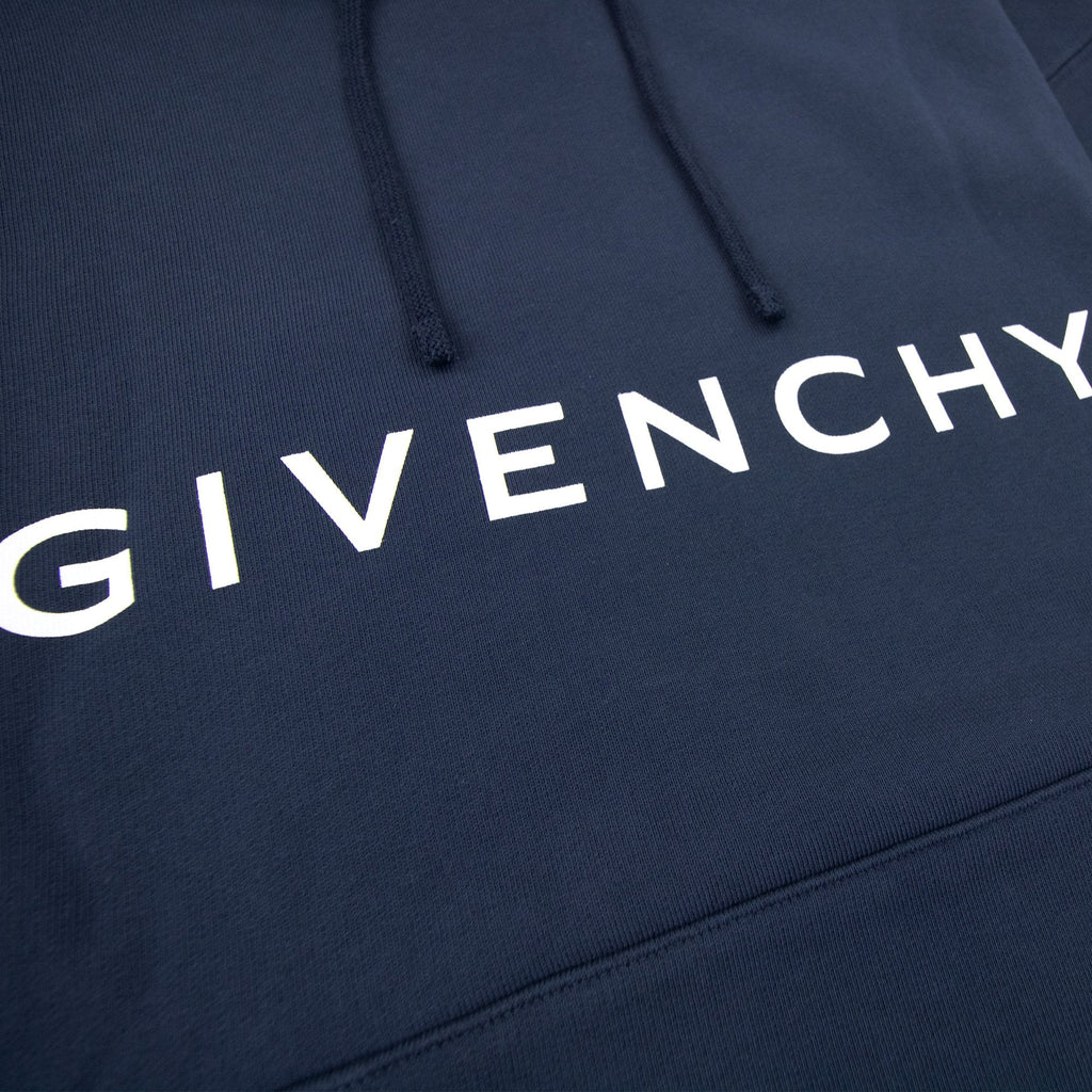 Givenchy Logo Stars Hoodied Sweatshirt Deep Blue 402