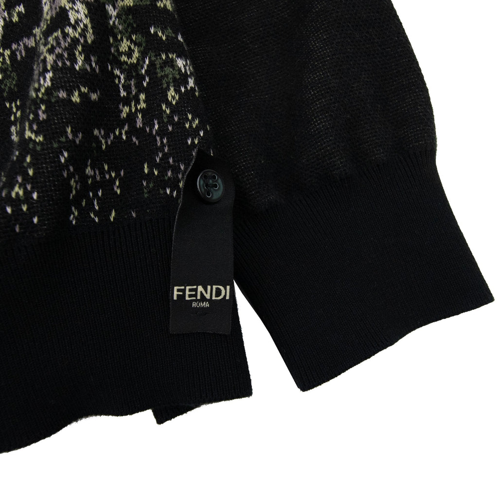 Fendi Girocollo Shaded Ff Logo Knitted Jumper Nero