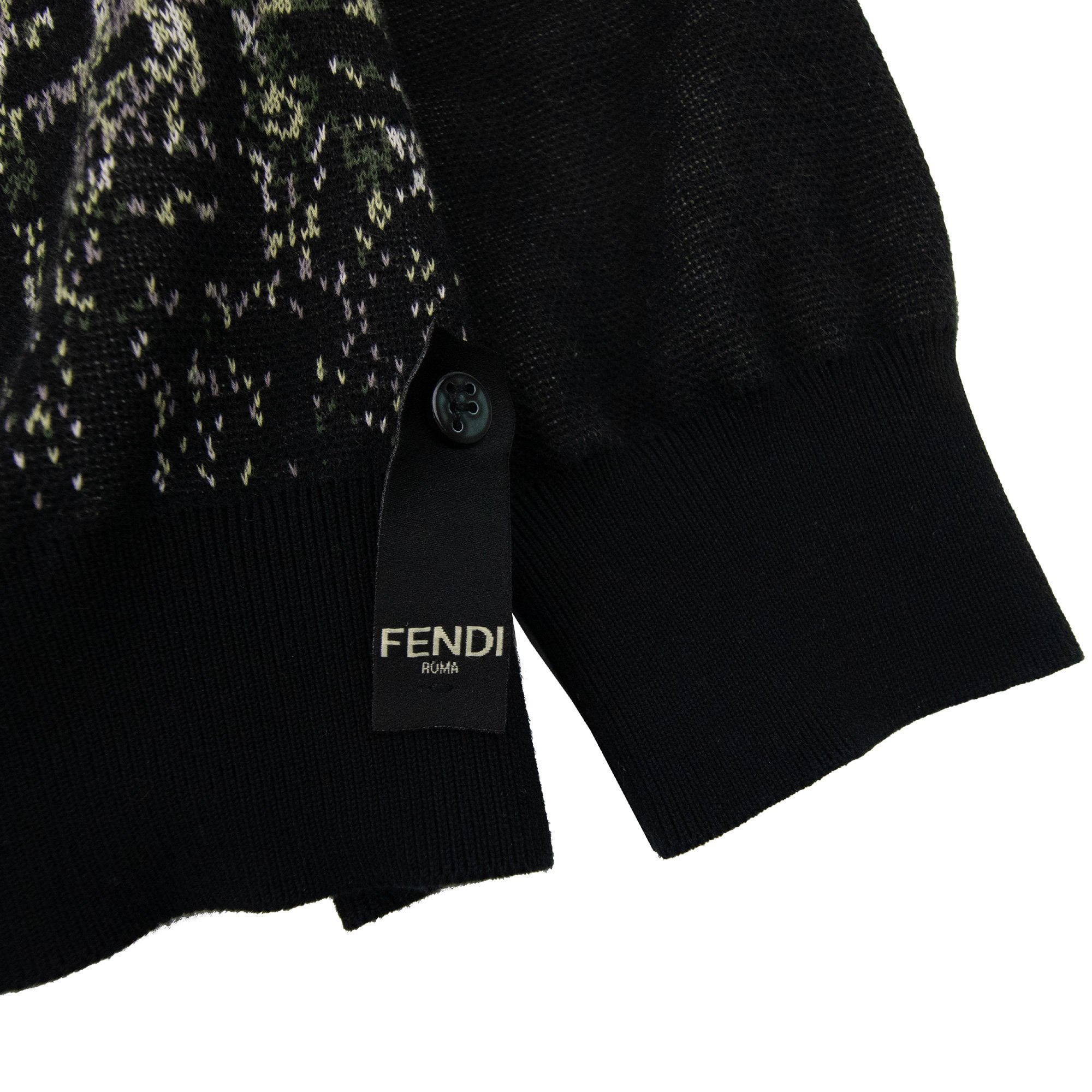 Fendi Girocollo Shaded Ff Logo Knitted Jumper Nero