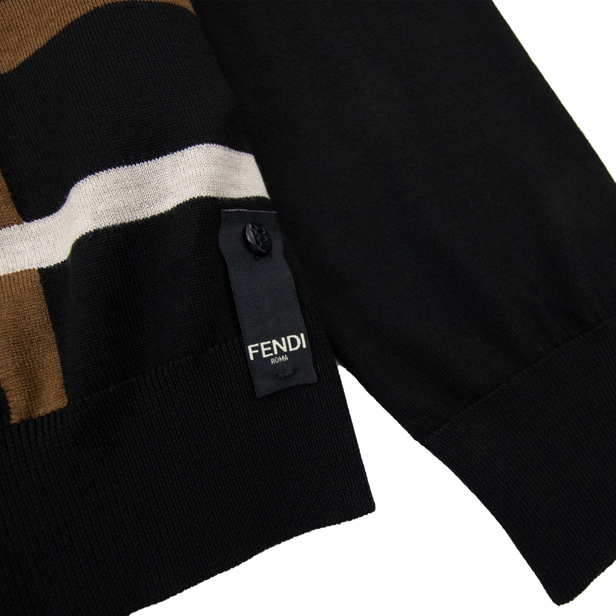 Fendi Straw Ff Logo Knitted Sweater Nero