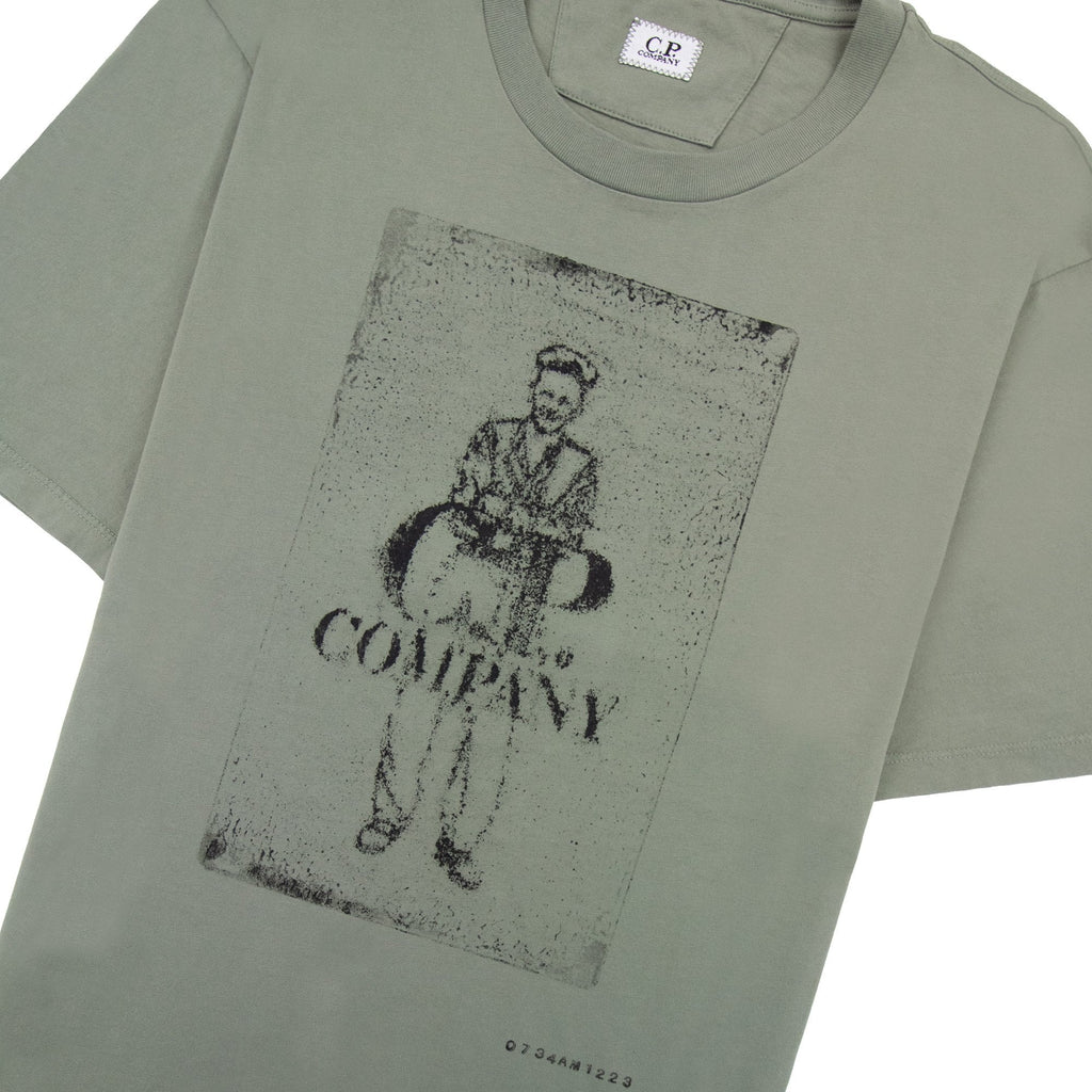 Cp Company 24/1 Jersey Artisanal Card T-shirt Agave Green 627