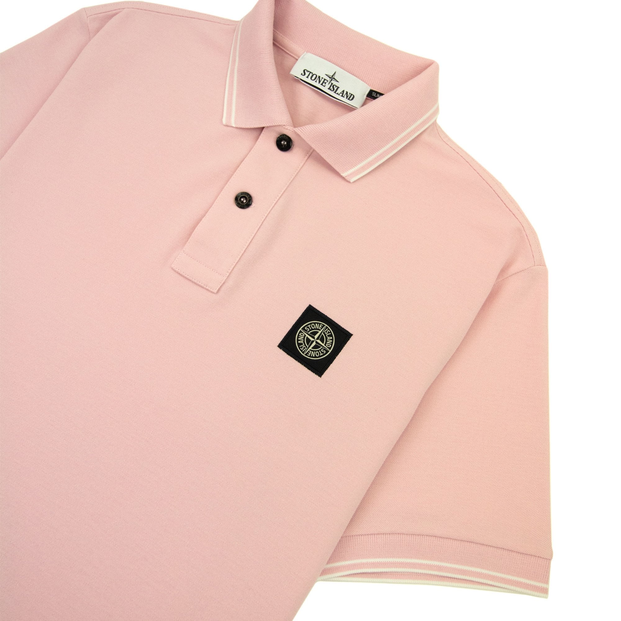 Stone Island 22s18 Slim Fit Polo Shirt Pink V0080
