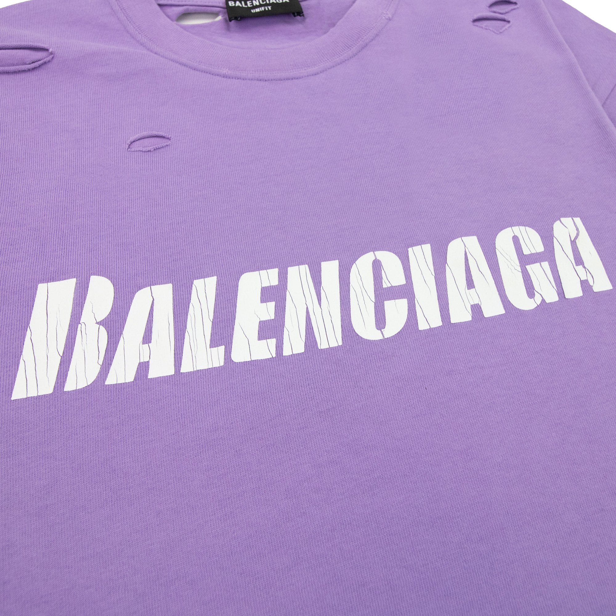 Balenciaga Caps Rip T-shirt Lilac
