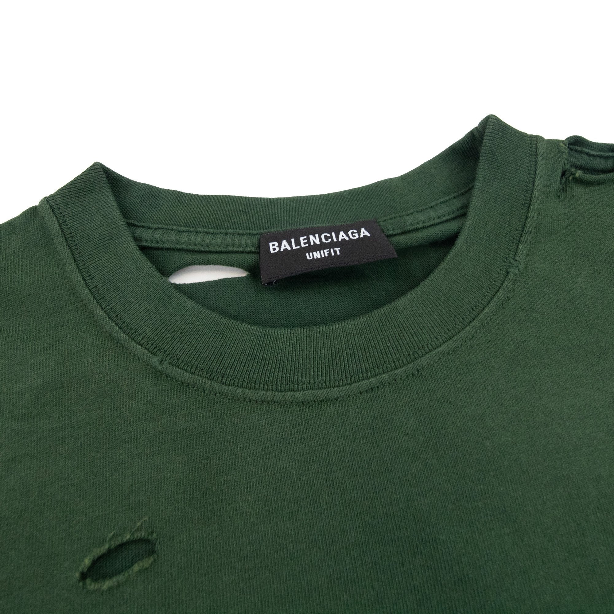 Balenciaga Caps Rip T-shirt Green