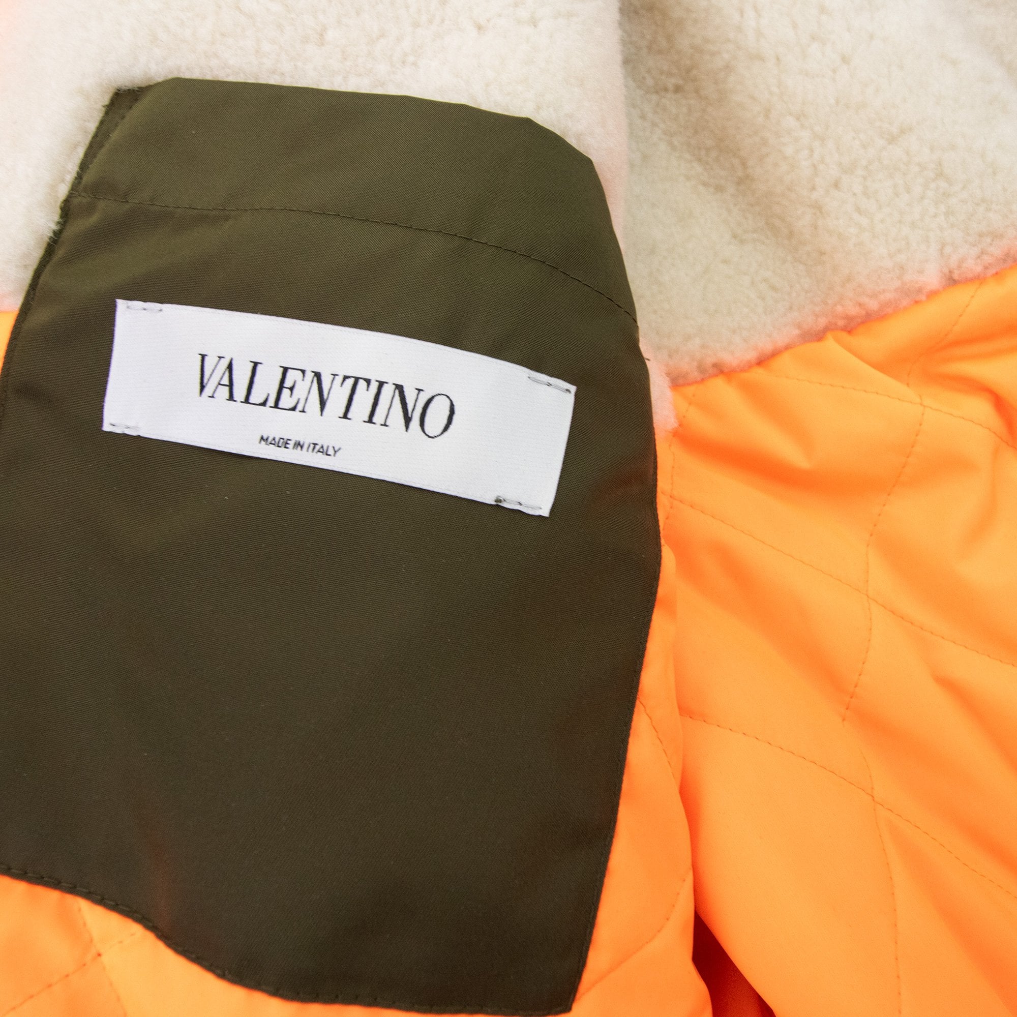 Valentino V Logo Signature Print Bomber Jacket Military Green