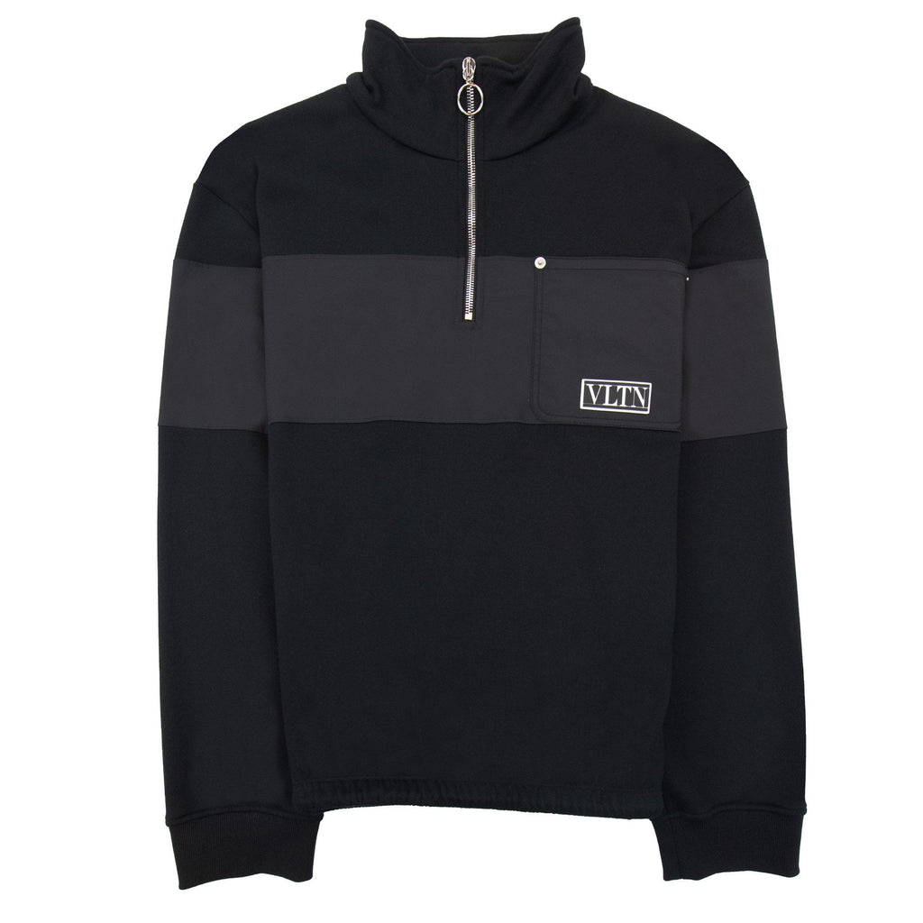 Valentino Panel Detail Logo Patch Sweatshirt Black 0no