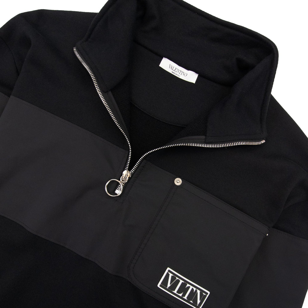 Valentino Panel Detail Logo Patch Sweatshirt Black 0no