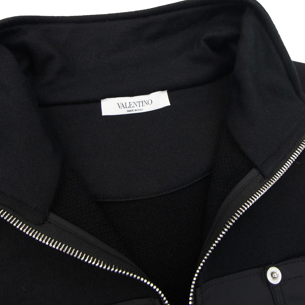 Valentino Panel Detail Logo Patch Sweatshirt Black 0no