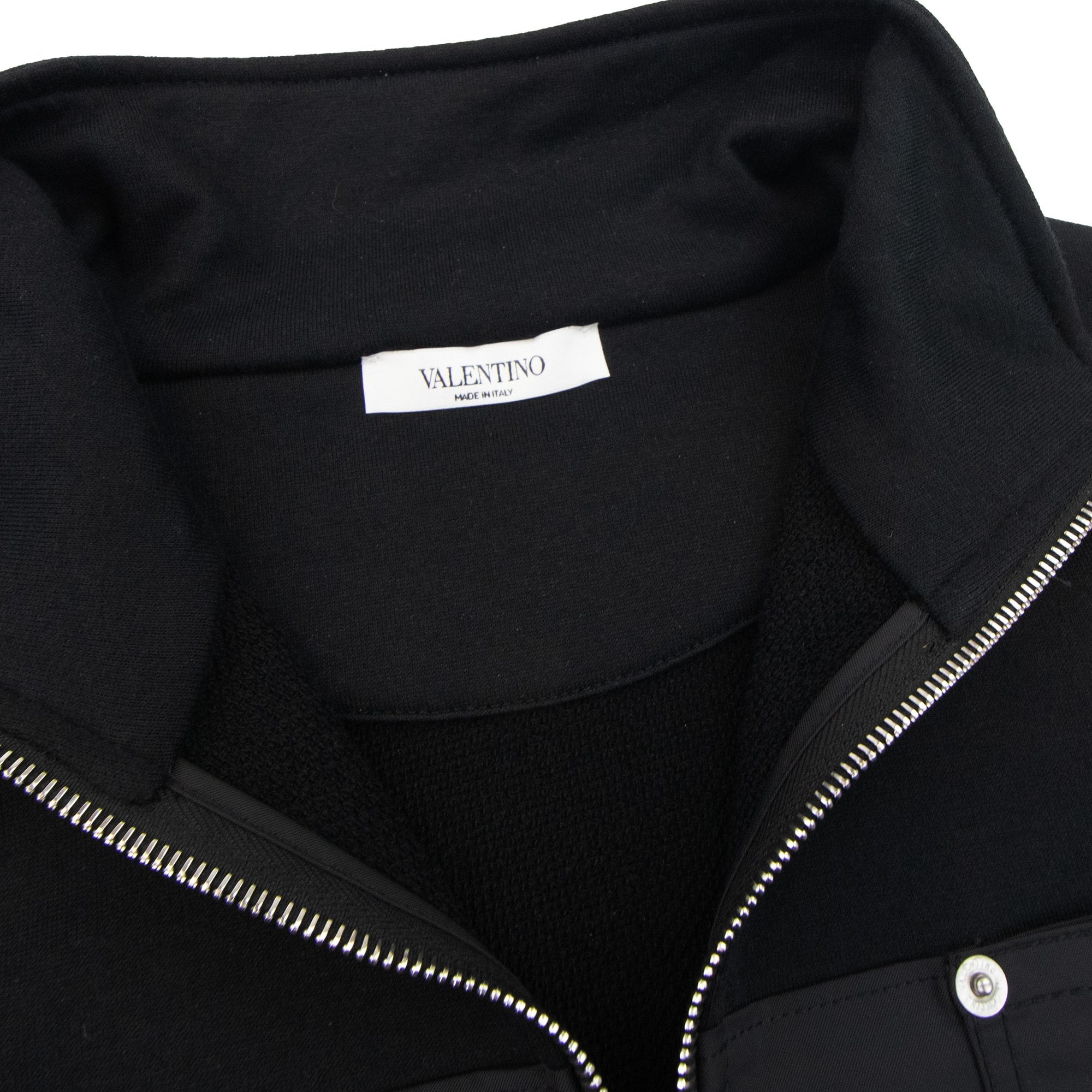 Valentino Panel Detail Logo Patch Sweatshirt Black 0no