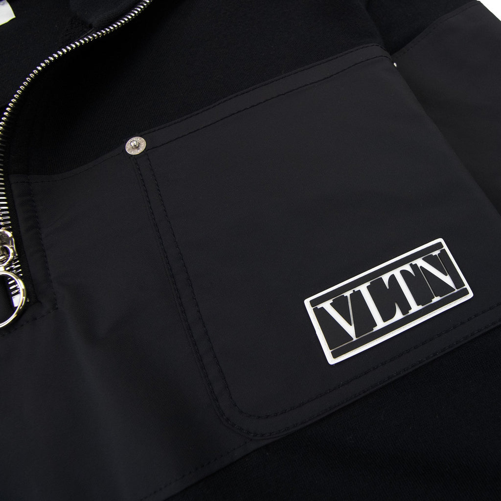 Valentino Panel Detail Logo Patch Sweatshirt Black 0no