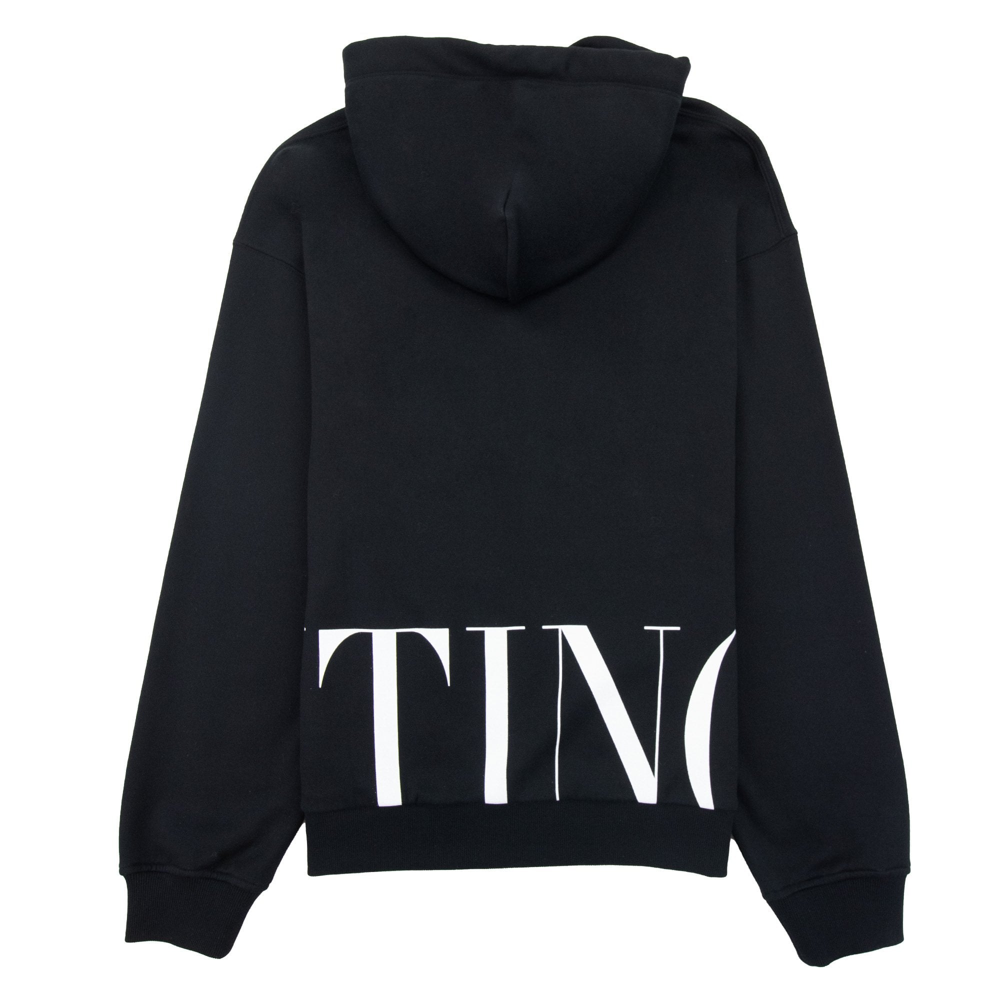 Valentino Logo Print Hoodied Sweatshirt Black 0ni