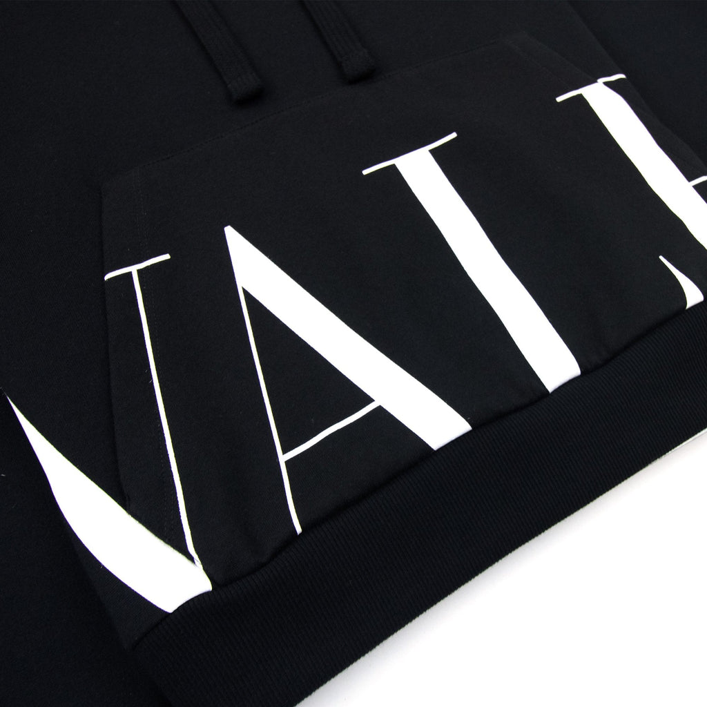 Valentino Logo Print Hoodied Sweatshirt Black 0ni
