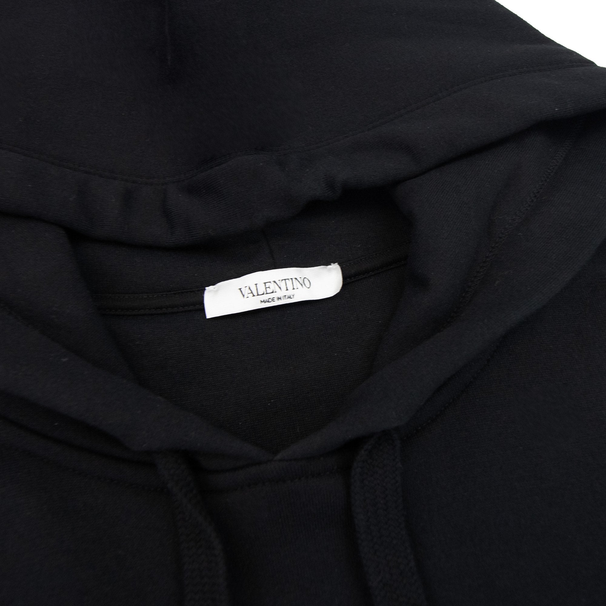 Valentino Logo Print Hoodied Sweatshirt Black 0ni