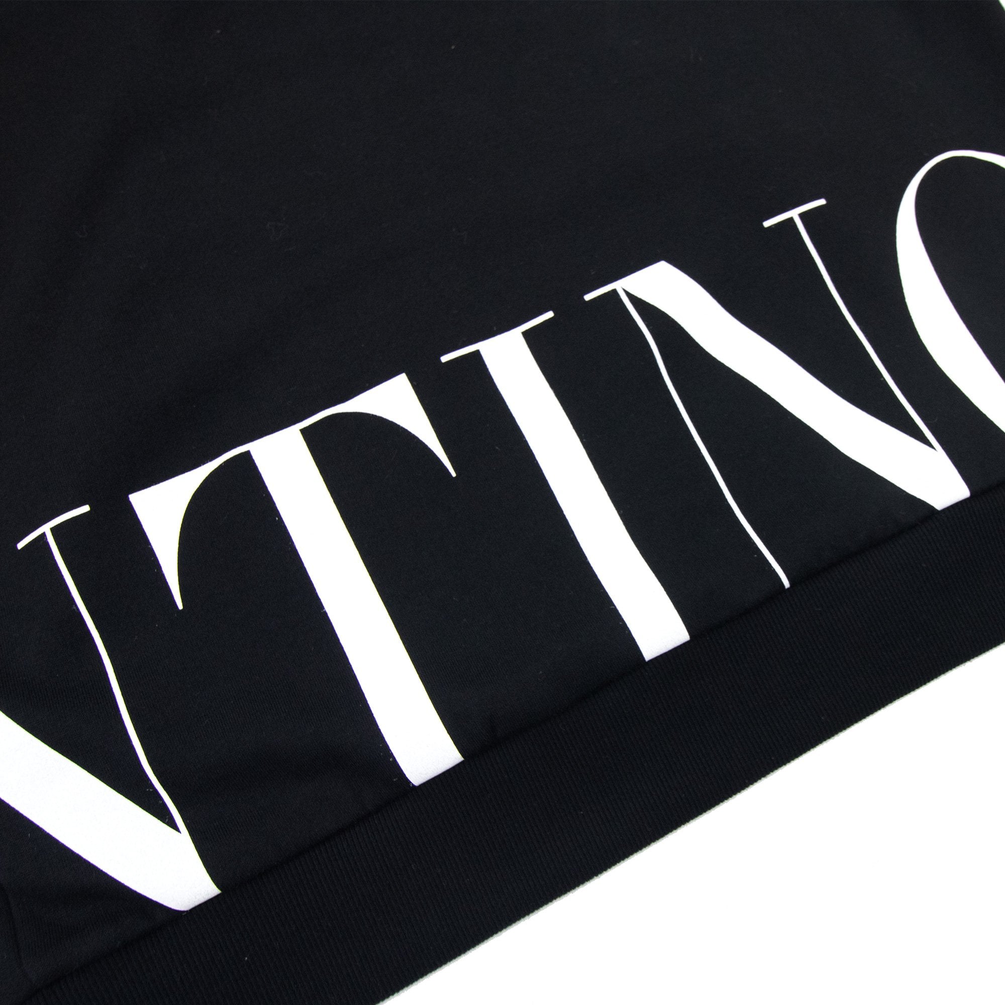 Valentino Logo Print Hoodied Sweatshirt Black 0ni