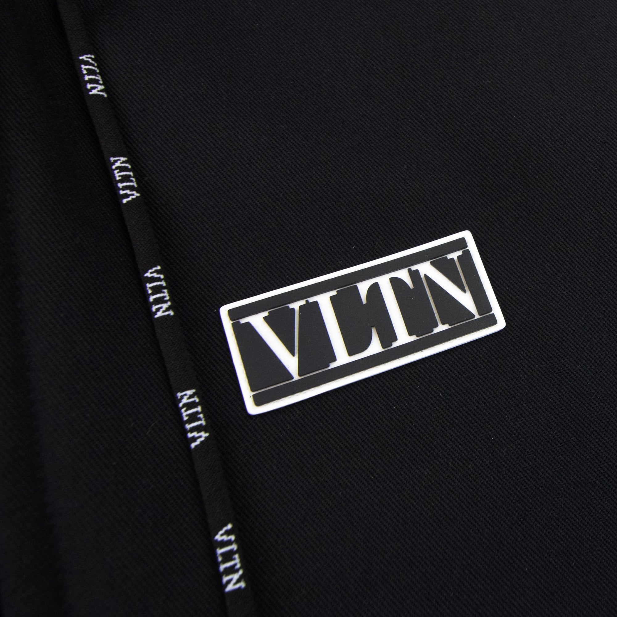 Valentino Vltn Panel Zip Up Hoodied Sweatshirt Black 0no