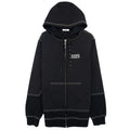 Valentino Vltn Panel Zip Up Hoodied Sweatshirt Black 0no