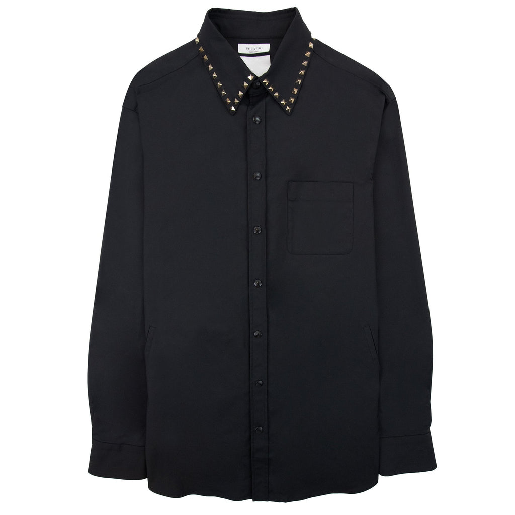 Valentino Rockstud Untitled Overshirt Black 0no