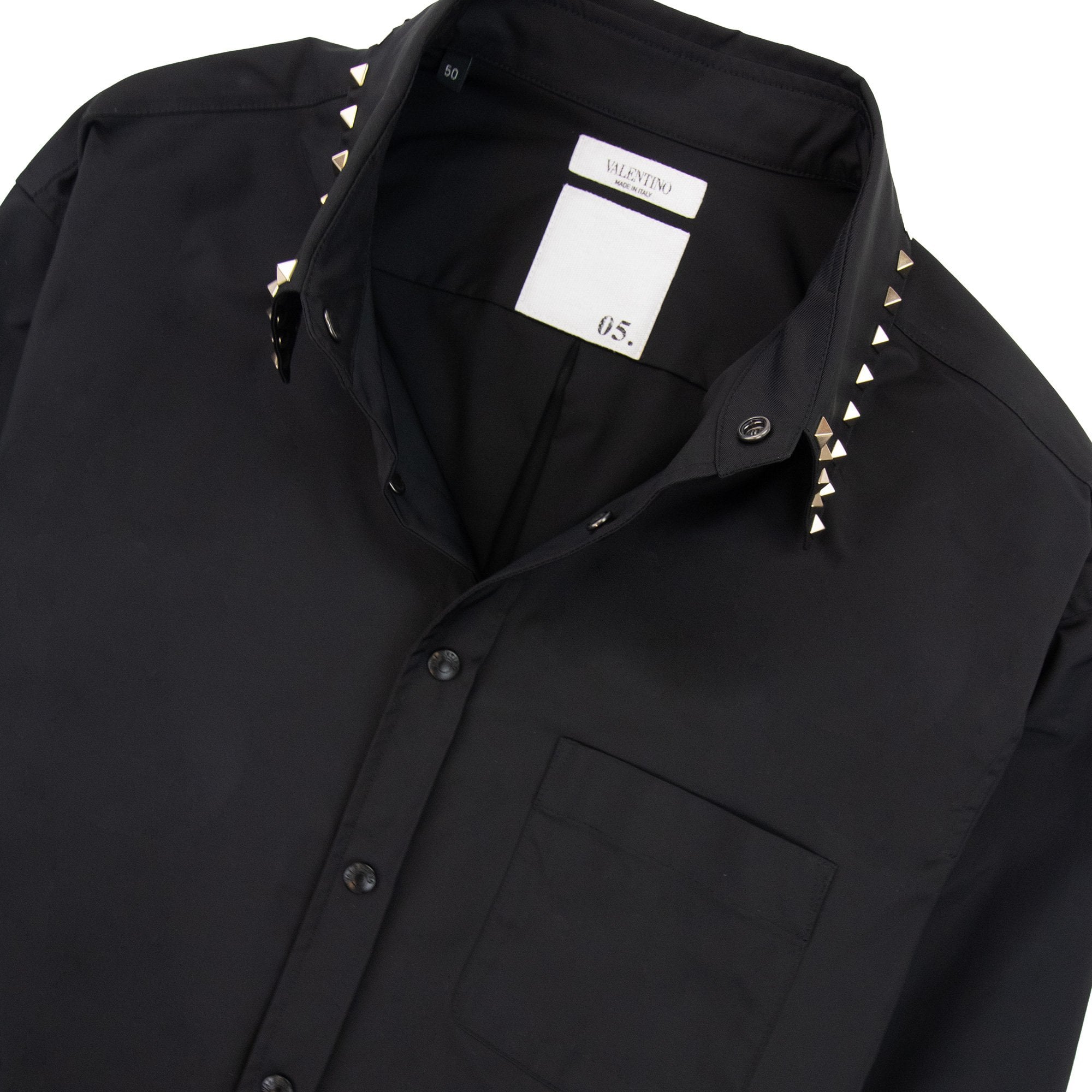 Valentino Rockstud Untitled Overshirt Black 0no