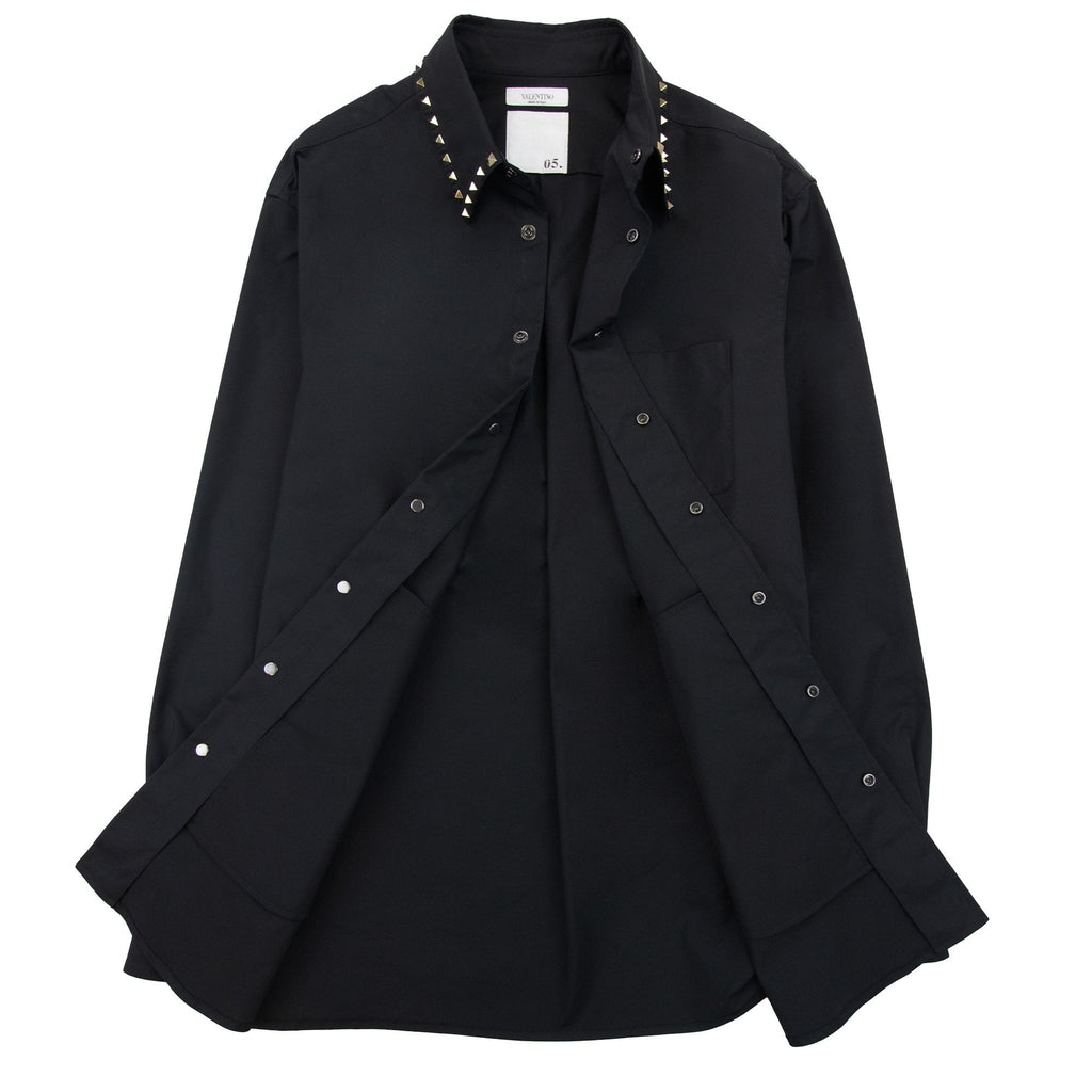Valentino Rockstud Untitled Overshirt Black 0no