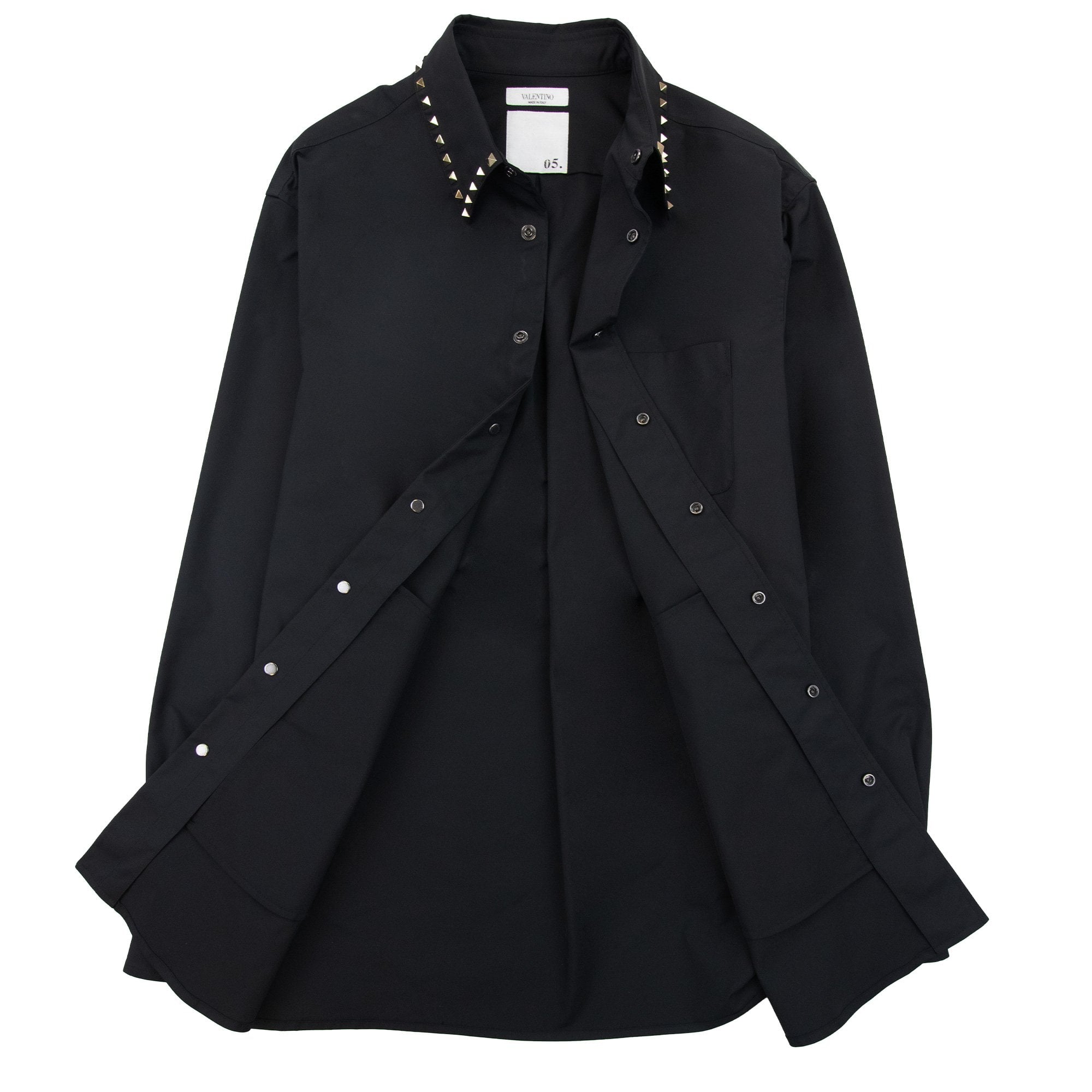 Valentino Rockstud Untitled Overshirt Black 0no