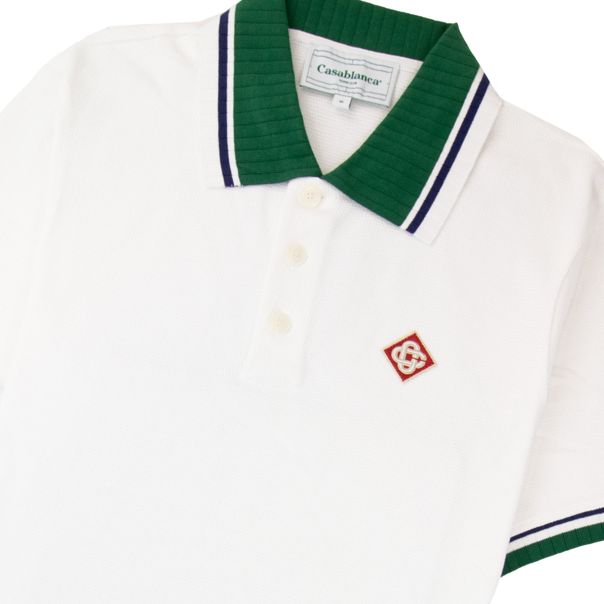 Casablanca Textured Pique Polo White 001