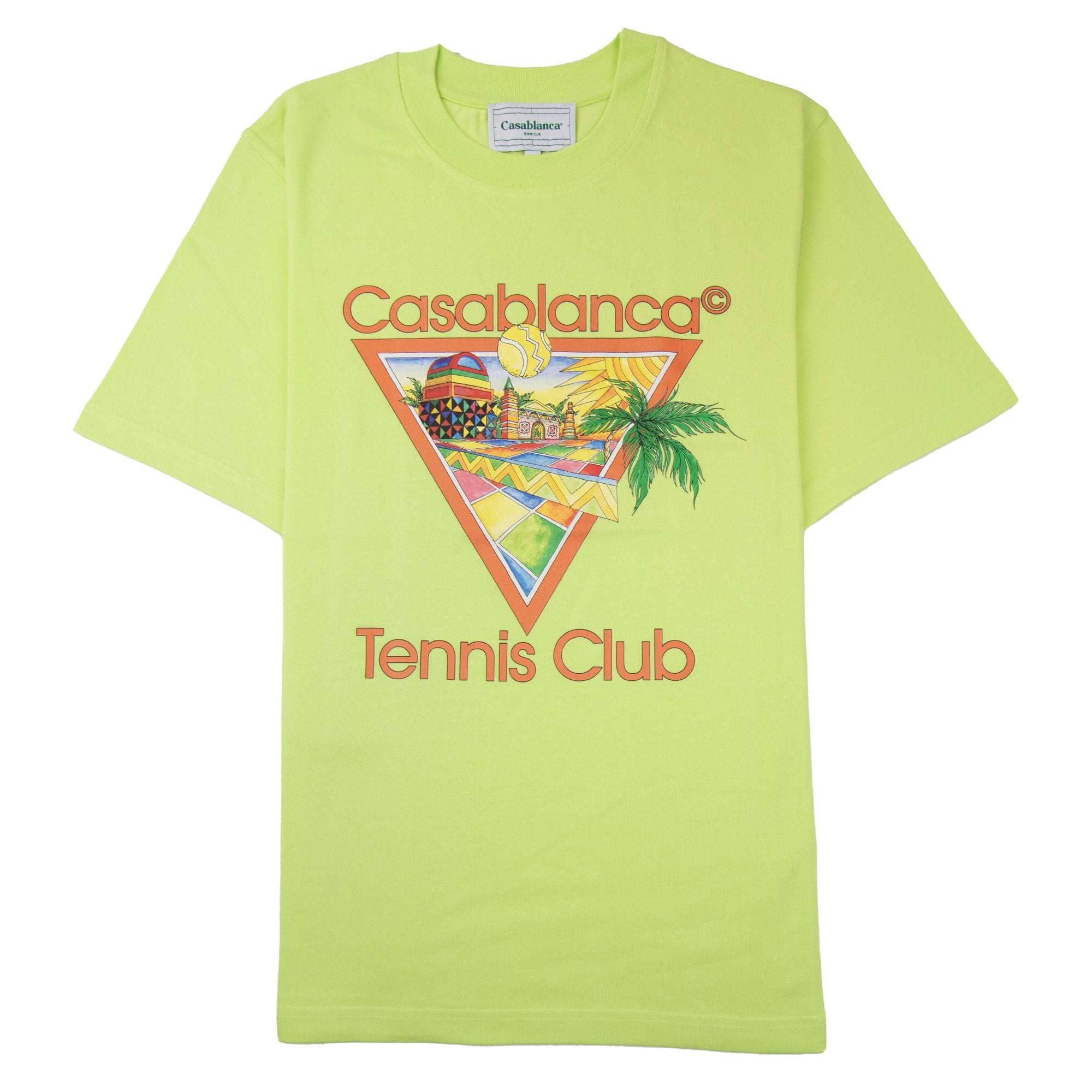 Casablanca Afro Cubism Tennis Club T Shirt Pale Green