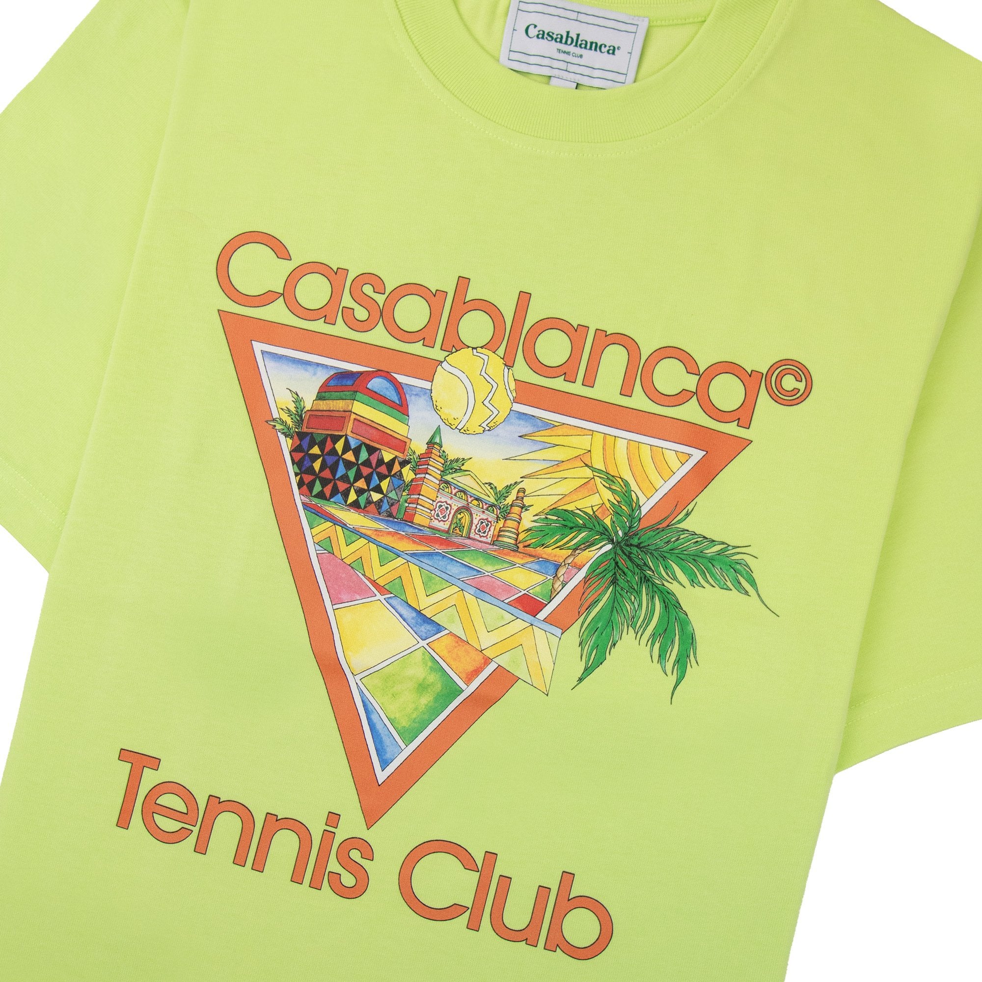 Casablanca Afro Cubism Tennis Club T Shirt Pale Green