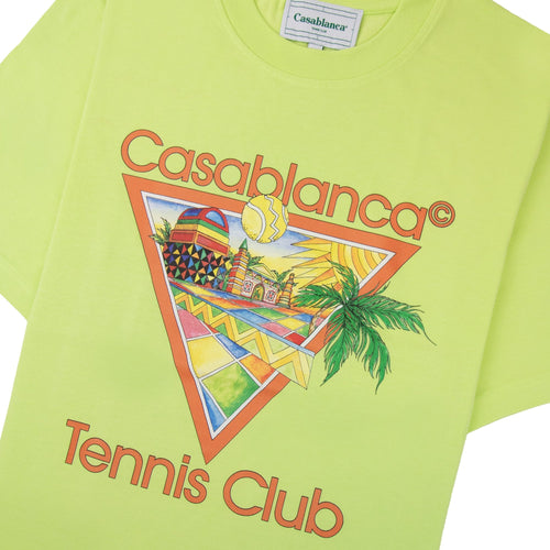 Casablanca Afro Cubism Tennis Club T Shirt Pale Green