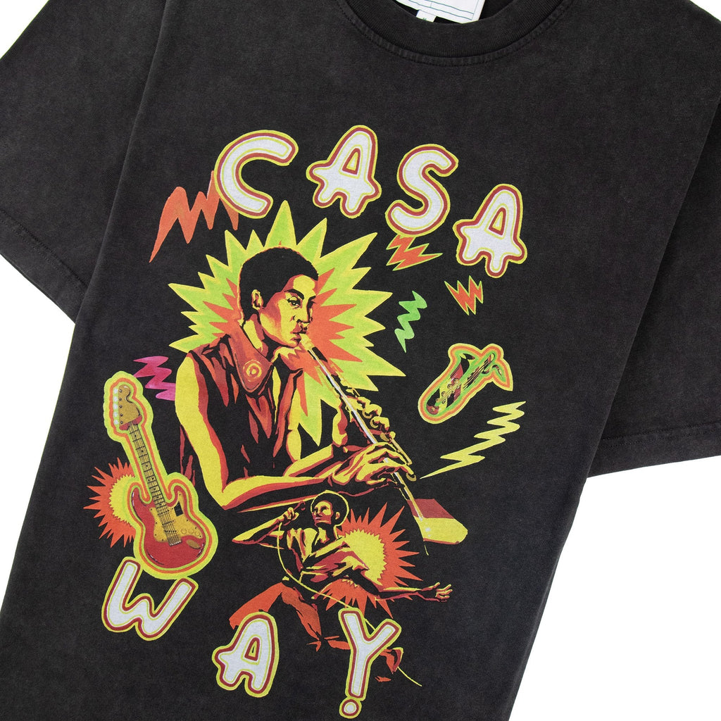 Casablanca Music For The People Print T Shirt Faded Black