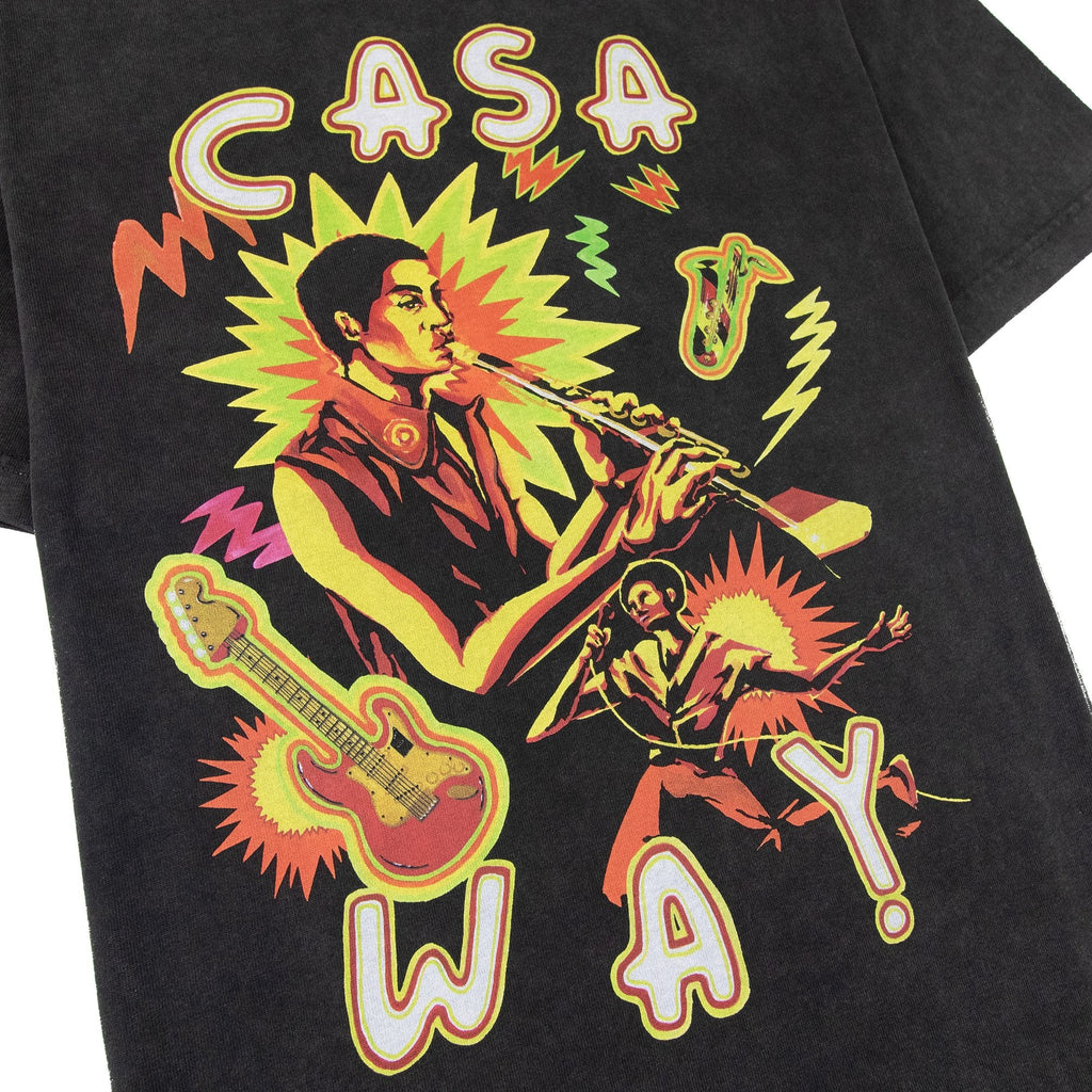 Casablanca Music For The People Print T Shirt Faded Black