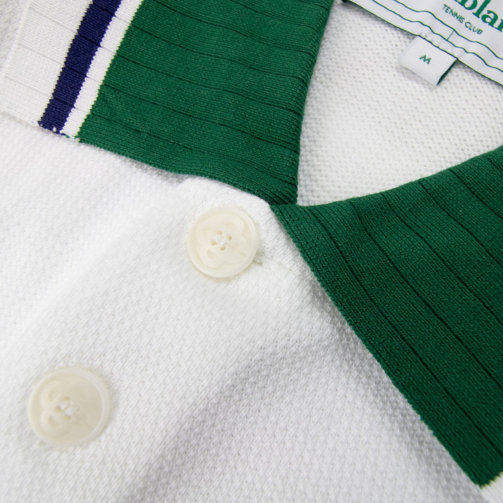 Casablanca Textured Pique Polo White 001