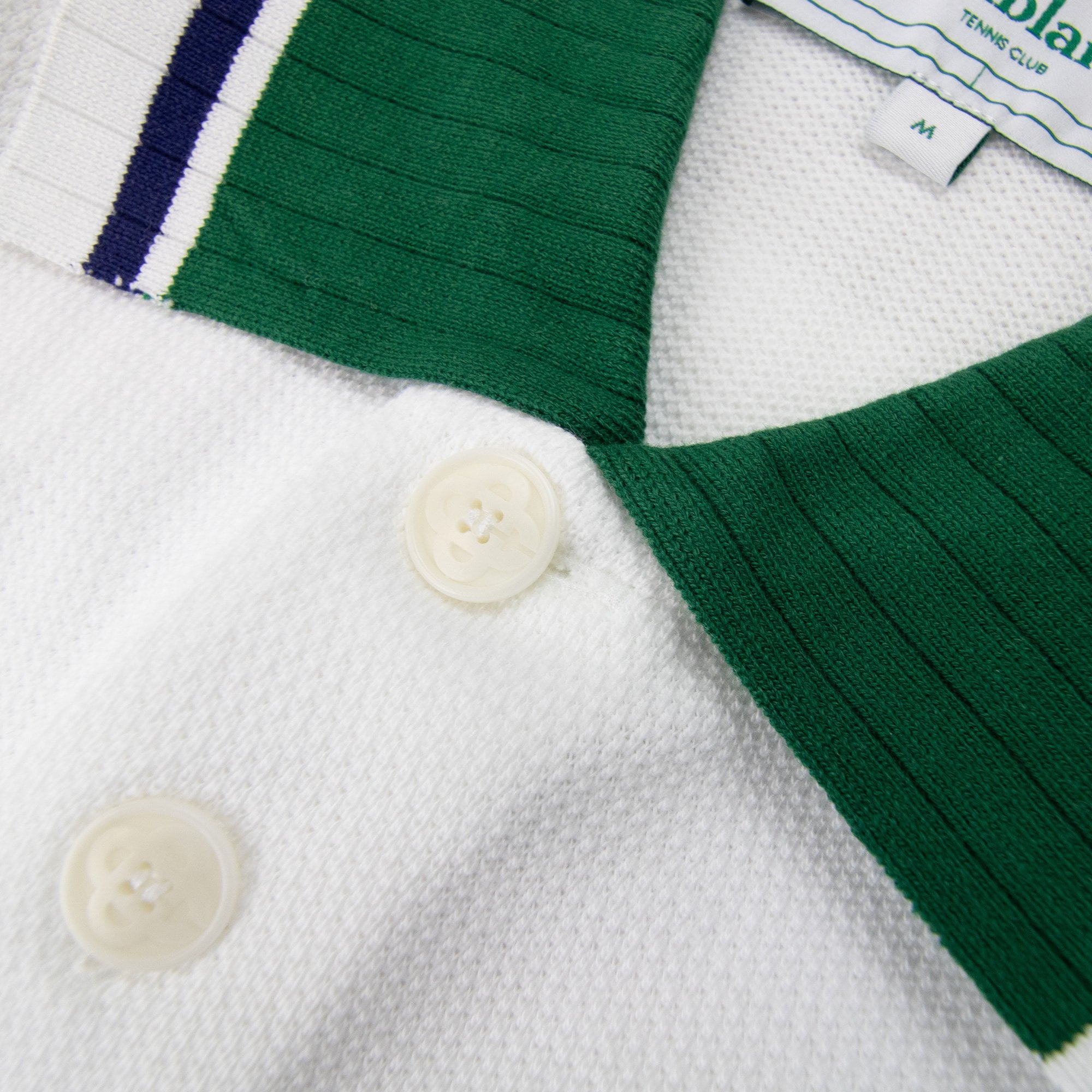 Casablanca Textured Pique Polo White 001
