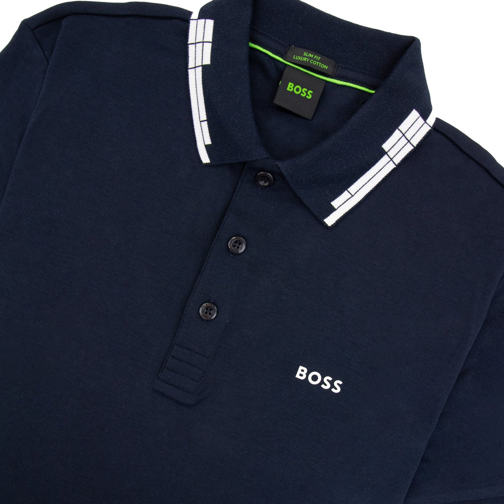 Hugo Boss Paule Slim Fit Laxury Cotton Polo Navy 402